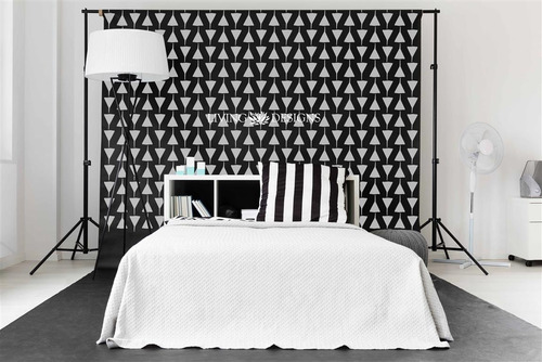 Plantilla Decorativa Triangulos Boho 60x80 Pintar Pared Blanco Transparente