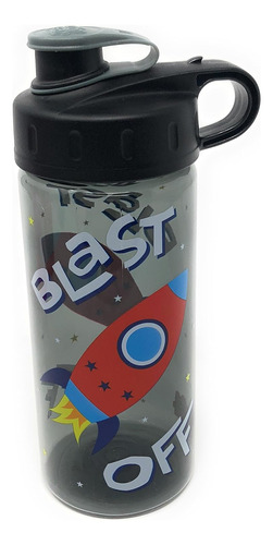 Black Blast Off Botella De Agua De Plástico De 16 Oz