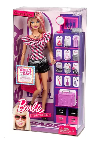 Boneca Barbie Fashionista Shopping Sassy Lacrada