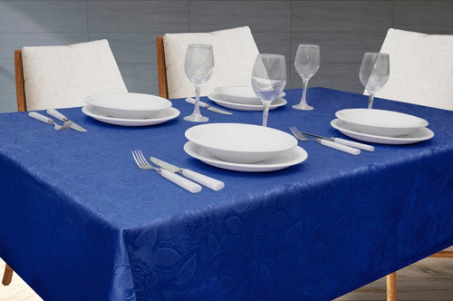 Toalha De Mesa Jacquard 100x100  Admirare Cor Safira