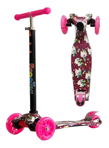 Monopatin Scooter 4 Ruedas Graffiti Luces Reforzado Palermo