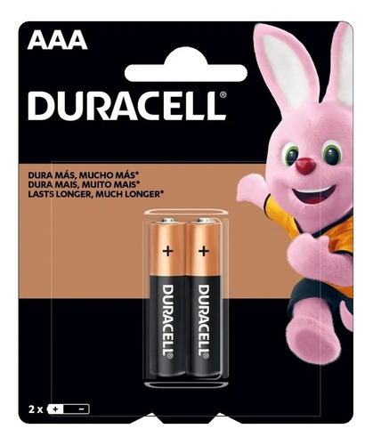 Imagem 1 de 2 de Pilha Alcalina Aaa Mn2400b2 1 Cartela Com 2 Pilhas Duracell