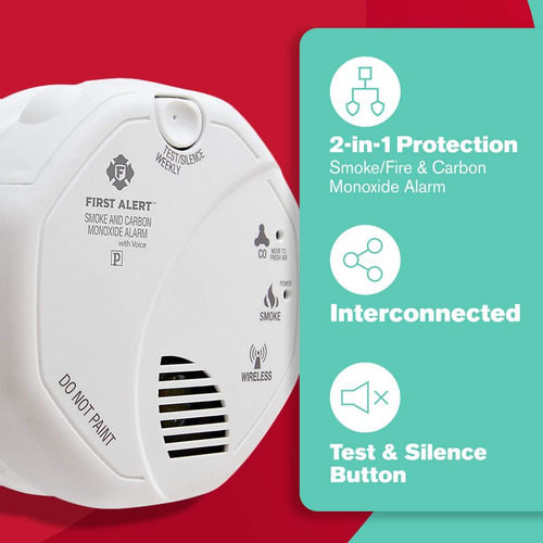 First Alert Sco501cn-3st Wireless Interconnected Combinat...
