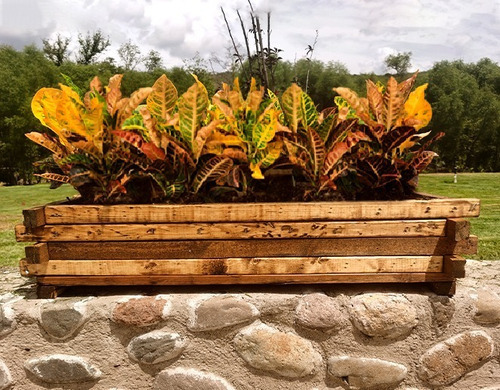 Imagen 4 de 8 de Maceta De Madera Tipo Jardinera De Barrotillo Color Roble