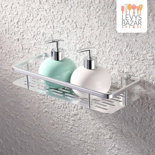 Imagen 10 de 10 de Pack X2 Estante Rectangular Ducha Baño Acero Inox C/ Baranda
