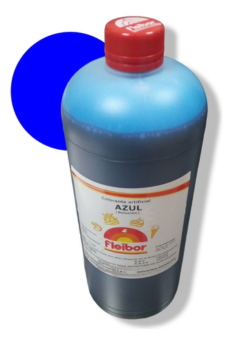 Colorante Liquido Comestible Fleibor Azul  1ltr Sin Tacc