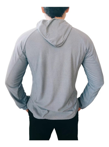 Poleron Deportivo Segunda Capa Hombre Con Gorro Y Cierre