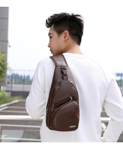 Clm Bolso Cruzado Para Hombre Con Cremallera Y Carga Usb