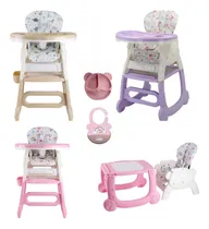 Comprar Silla De Comer Mesa Escritorio 3 En 1 Con Platito Babycam Color Rosado Lila Crema Silla Safari