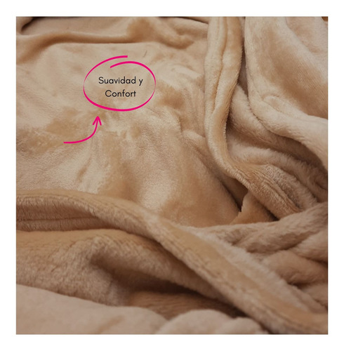 Frazada Manta Flannel 2 1/2 Plazas Polar Termica Suave Color Beige Diseño de la tela Lisa