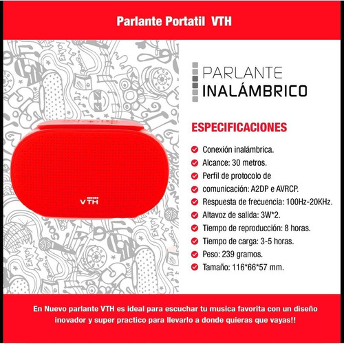 Parlante Portatil Inalambrico Bluetooth- Viutech Pb-200