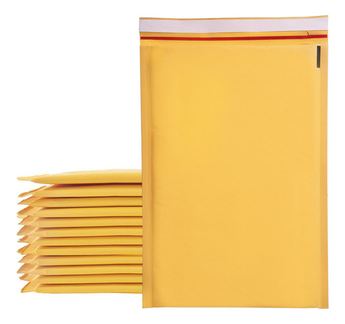 250 Sobres Con Burbuja Amarillos Para #0 | 24 X 15 Cm