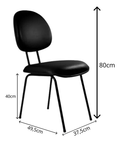 Kit C/ 4 Cadeira Executiva Fixa Escritório Ergonômica