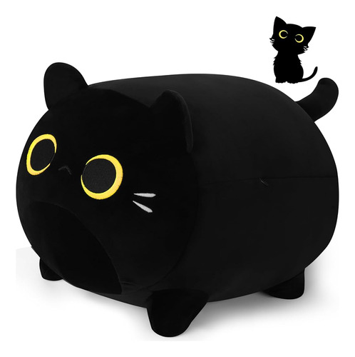 Almohadas De Felpa De Gato Negro-20 '' Peluches De Gato Negr