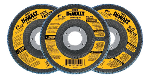  Disco Laminado Tela Zirconia 4-1/2  Dewalt Dw8310 - 3 Pzas