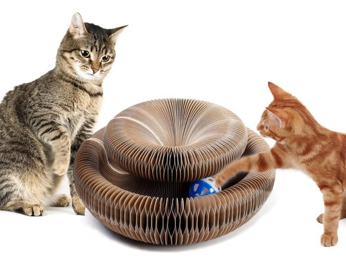 Rascador Para Gatos De Cartón Con Pelota Juguete Interactivo