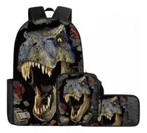 Comprar Juego De Mochilas Escolares Reforzadas 3d Dinosaurio Rex Tiranosaurio Niño Mochilas De 3 Piezas Bolso De Hombro Lonchera Estuche Para Lapices Escolar