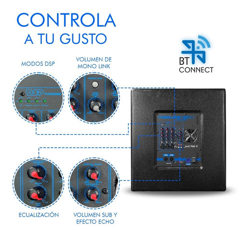 Imagen 2 de 5 de Subwoofer Profesional 3 Vías Tubalcain 18 Steelpro 1600w