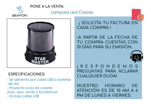 Lampara Led Colores Proyector De Estrellas Luz De Estrellas