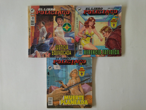 Revistas El Libro Policiaco De Color ( Lote De 3 ) 