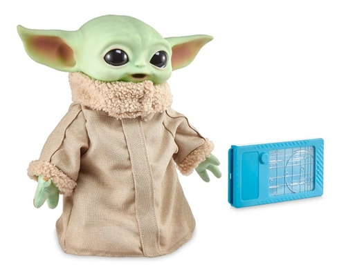 Peluche Baby Yoda The Child Con Tablet Mandalorian Star Wars Color Verde claro