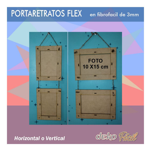 Pack X 4 Porta Retratos P/ Unir Y Colgar Foto 10x15cm