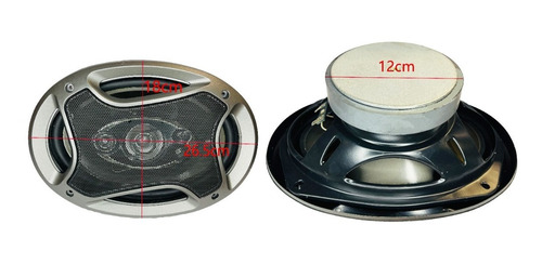 Imagen 3 de 6 de Kit 2 Parlantes Auto 6x9 Ovalados 800w Coaxial 5 Vías Hifi