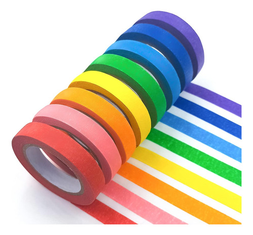 8 Cintas Adhesivas De Colores, Cinta De Pintor, Rollos ...