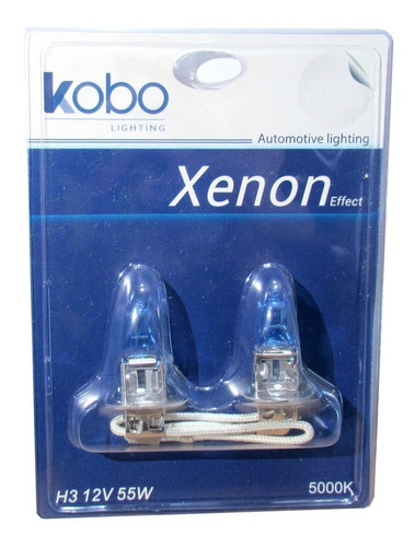 Lampara H3 Blue Vision Efecto Xenon Blister Kobo 55w 