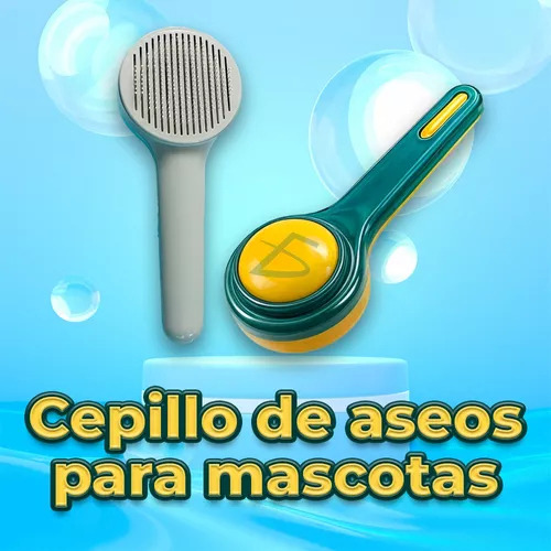 Ele-gate Cepillo Peine Aseo Cerdas Especiales Pelo Largo Mascotas Color Verde