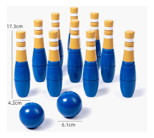 Li Juego De Bolos De Madera For Niños, Juguete For Niños