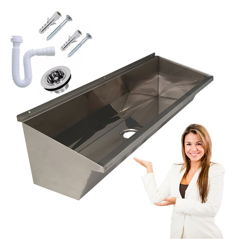 Escovodromo Coletivo Inox 1,50 Metros - Oficinox
