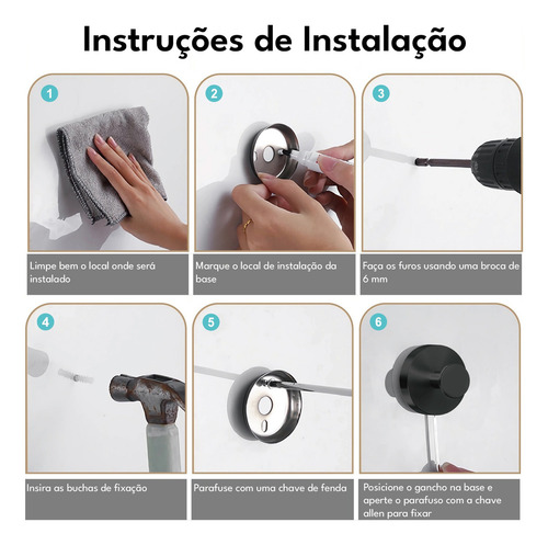 Kit Com 2 Ganchos De Parede Preto Em Aço Inoxidável Fosco Suporte Para Toalhas De Rosto, Cabide Toalhas De Banho, Cabideiro De Parede Para Roupas, Acessórios E Panos Em Quarto Banheiro Cozinha