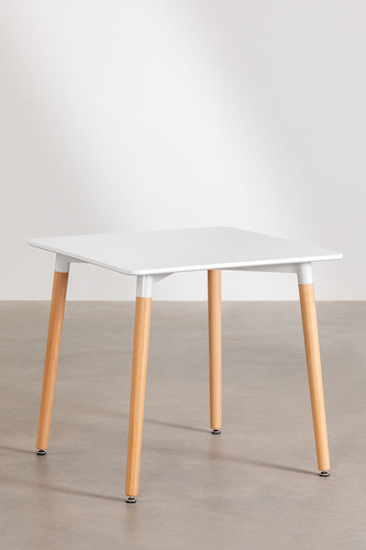 Mesa Comedor Eames Cuadrada 80x80 Madera Pequeña