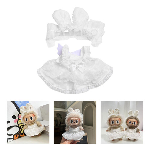 Vestido De Encaje Para Muñecas, Diadema Con Orejas De