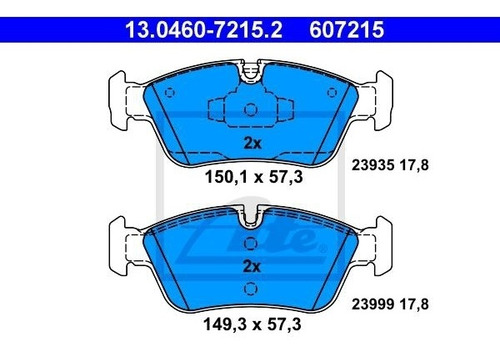 Balatas Delanteras Bmw 120i 04- / 320i 05-07 Marca: Ate