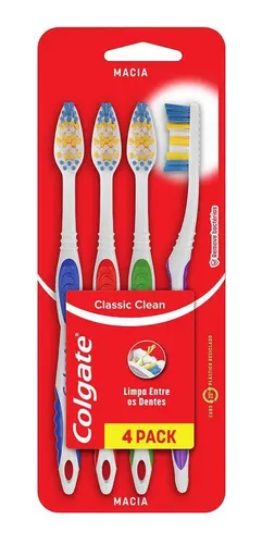 Escova Dental Colgate Classic Clean Com 4 Unidades