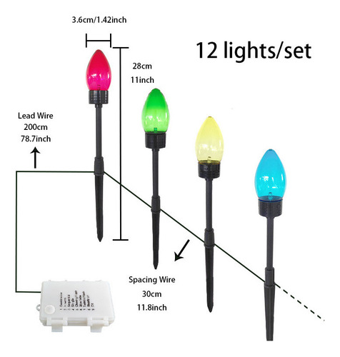 Luces Navideñas, Rotulador Navideño For Exteriores, Estaca,