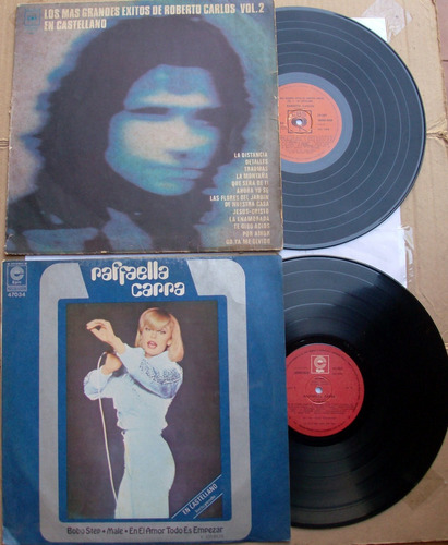 2 Lps / Raffaella Carra + Roberto Carlos / Exitos En Español