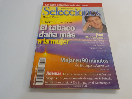Revista Selecciones Del Readers Digest Noviembr 2001 Español
