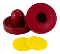 Comprar Manoplas Rojas Para Mesa De Air Hockey Y Dos Discos Mini