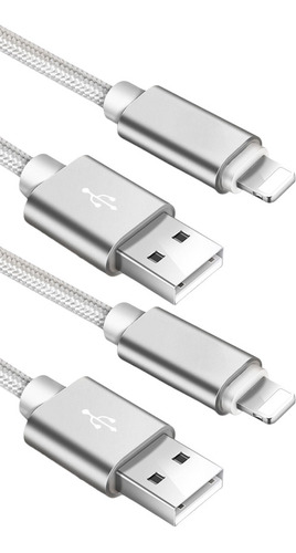 Cable De Carga Data iPhone iPad Usb Lightning 3 M Nailon X 2