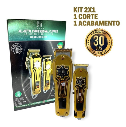 Kit Maquinas Corte Acabamento Kemei Km 2011 Lvivi Série Ouro