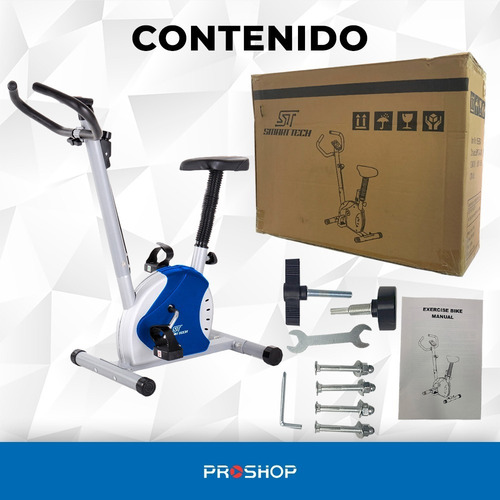 Bicicleta fija Smart Tech RB-EB0024 tradicional color azul y plateado