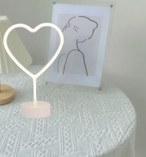Luz Nocturna Led De Neón Con Forma De Corazón Y Amor Para Ni