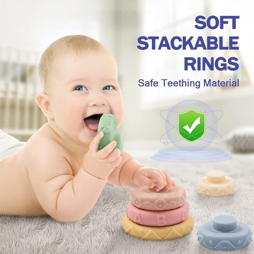 Juguetes Sensoriales Para Bebes 6 A 12 Meses Torre Y Cubos