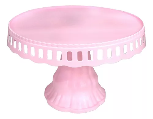 Porta torta con pedestal Rosado 30 cm - Ou Chile