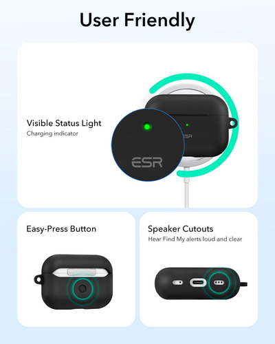 Funda Para AirPods Pro 2ª Generación Esr Full Drop Black