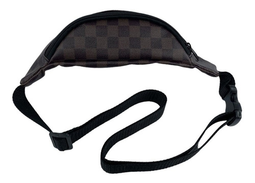 Bolsa Pochete De Cintura Ombro Transversal Necessaire Cor Marrom Desenho do tecido Xadrez