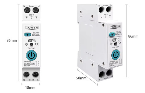 Protector De Tension Wifi Disyuntor Medidor Consumo Tuya
